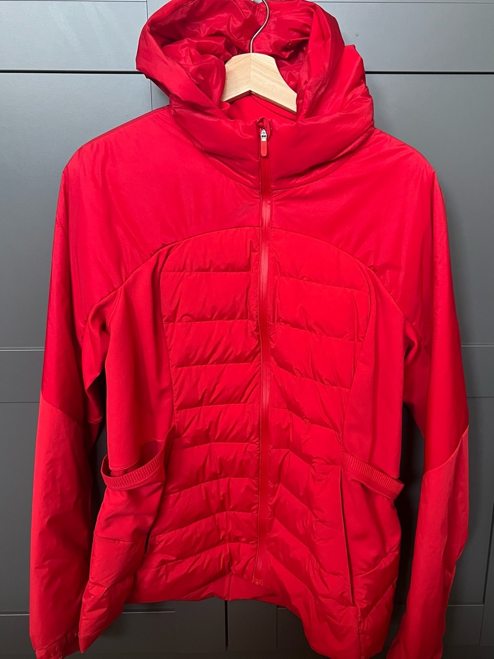 NWOT Lululemon athletica Carnation Red ‘Down For It All’ Hooded Puffer Jacket